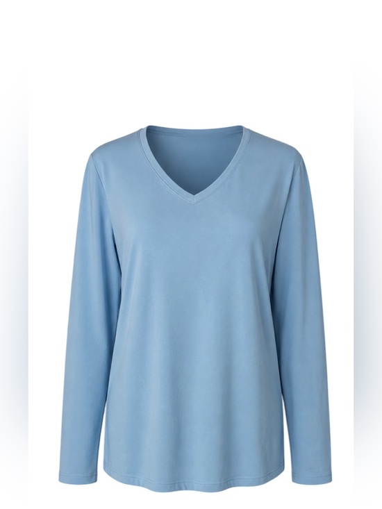 Coolibar Tops - COOLIBAR Morada Everyday Long Sleeve V-Neck T-Shirt | Light Blue Heather Size 2X